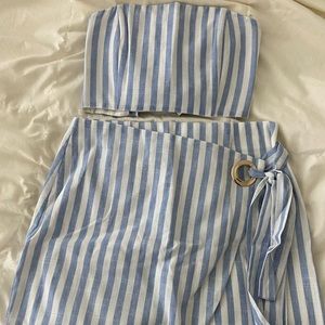 Sabo skirt blue strip set